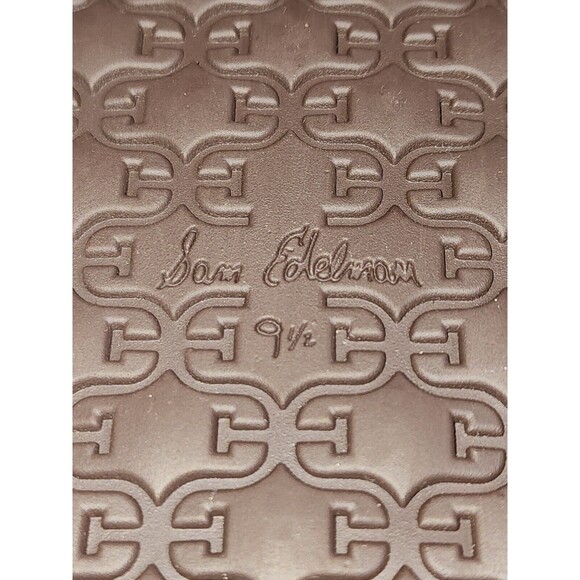 Sam Edelman Naomi Brown Croc Embossed T-Strap & Molded Footbed Sandals Size 9.5 - Picture 10 of 10